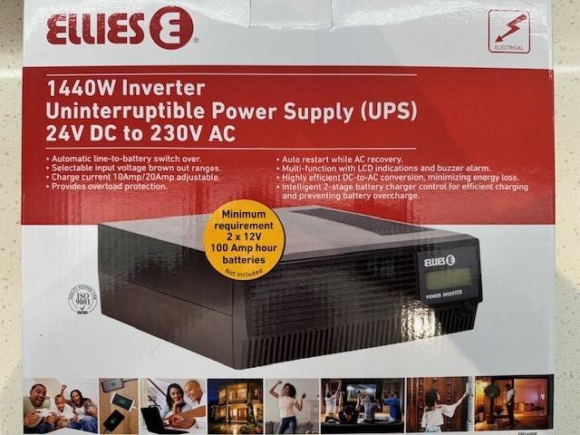 Ellies 1440W 2400VA Inverter Uninterruptible Power Supply (UPS) 24v DC or 230v AC