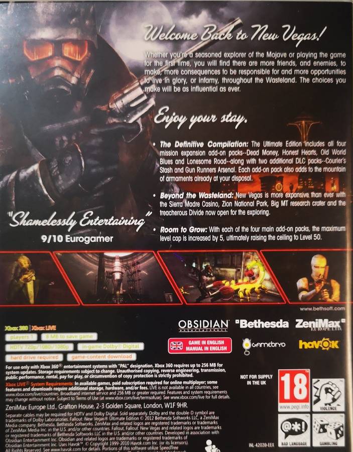 Fallout New Vegas - Ultimate Edition (XBOX 360)