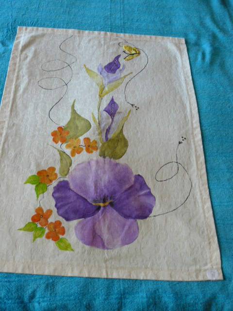 HAND PAINTED EMBROIDERED COTTON TABLE CLOTH
