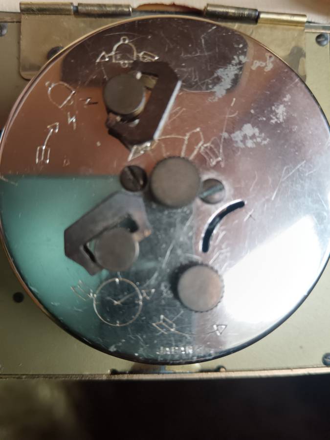 Rythm Day Date 2 Jewels Travel Alarm Clock with Crocodile style case