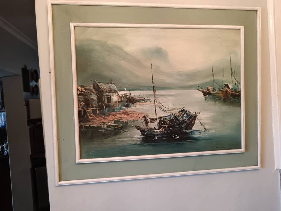 Oil on Canvas by Yat Siu Framed