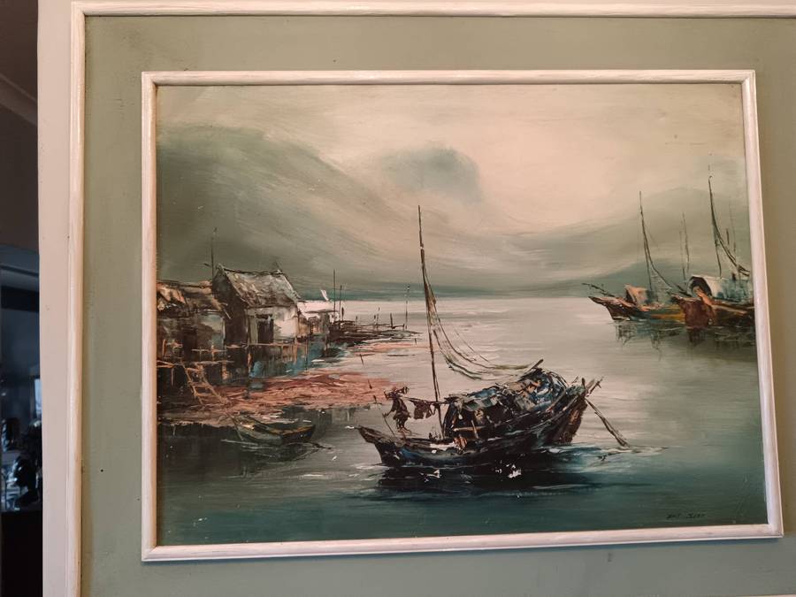 Oil on Canvas by Yat Siu Framed