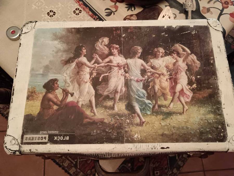 Vintage Suitcase with Fairy Dance Picture