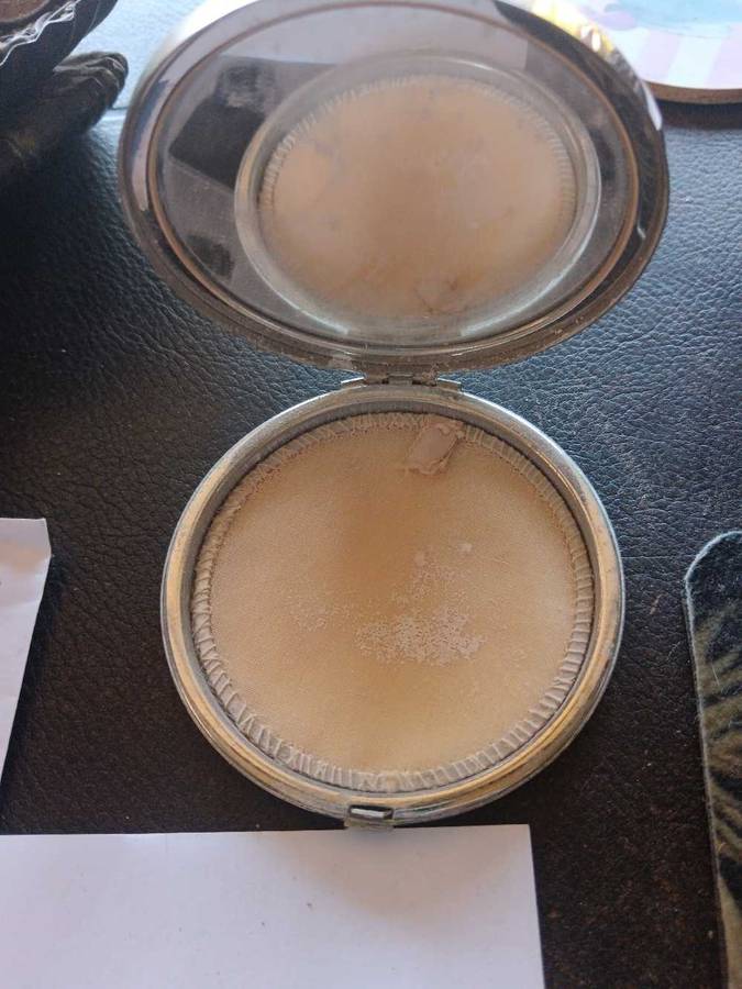 Silver Plated Powder Compact Made in England