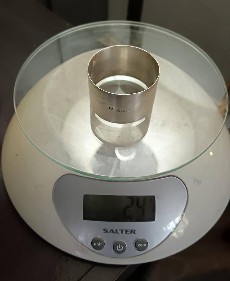 Birmingham Silver Napkin Ring Monogramed 24grams