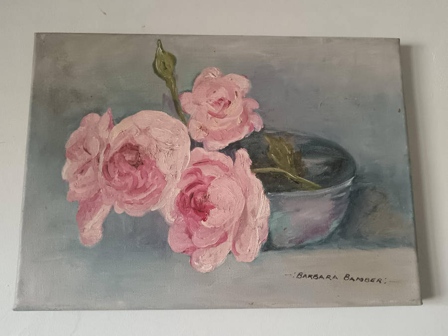 Rose Painting Canvas sign Barbra Bamber