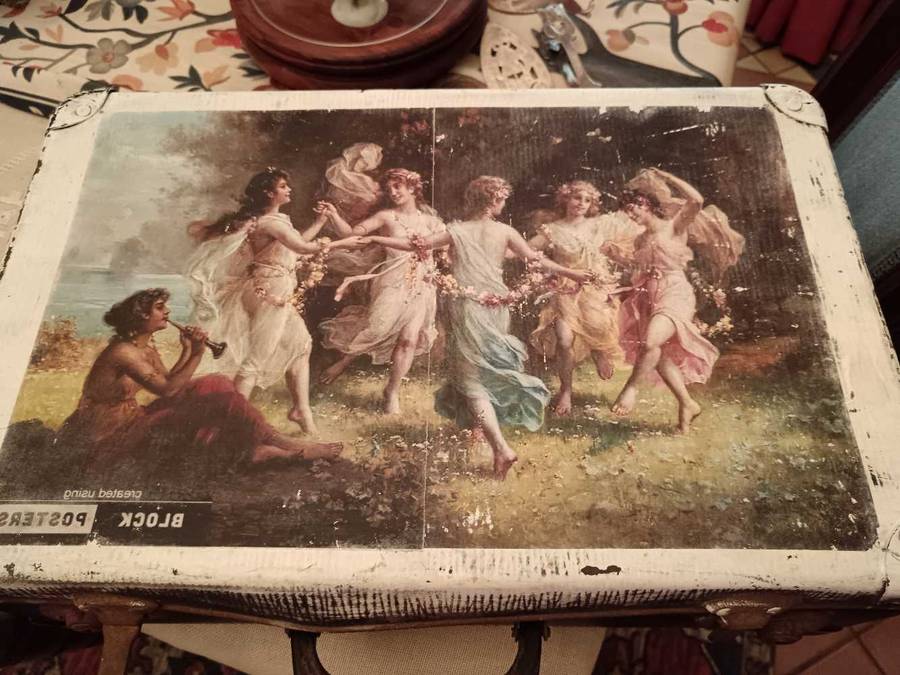 Vintage Suitcase with Fairy Dance Picture