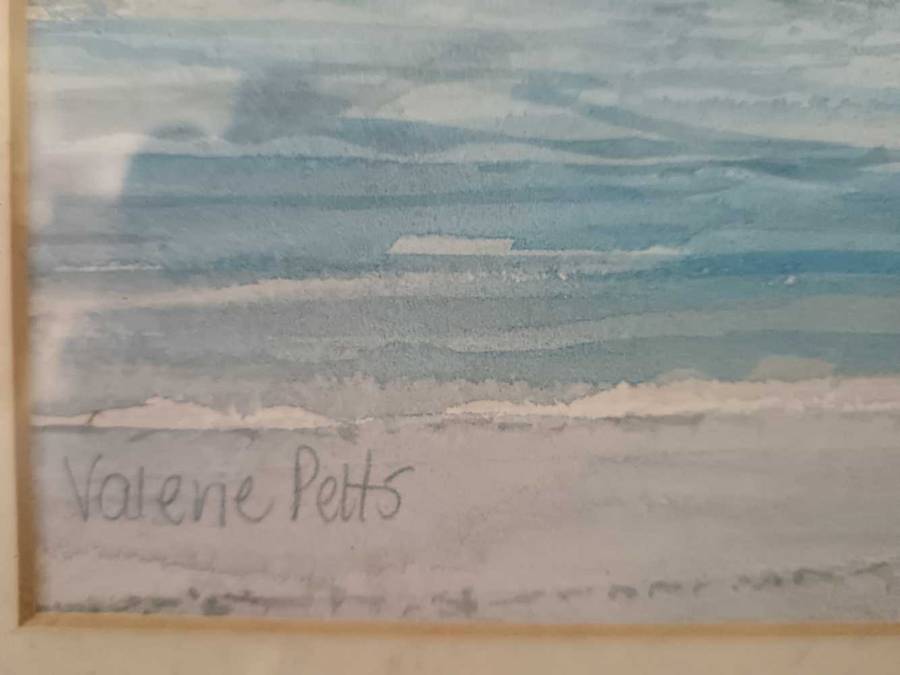 Framed Table Mountain Water colour by Valarie Petts