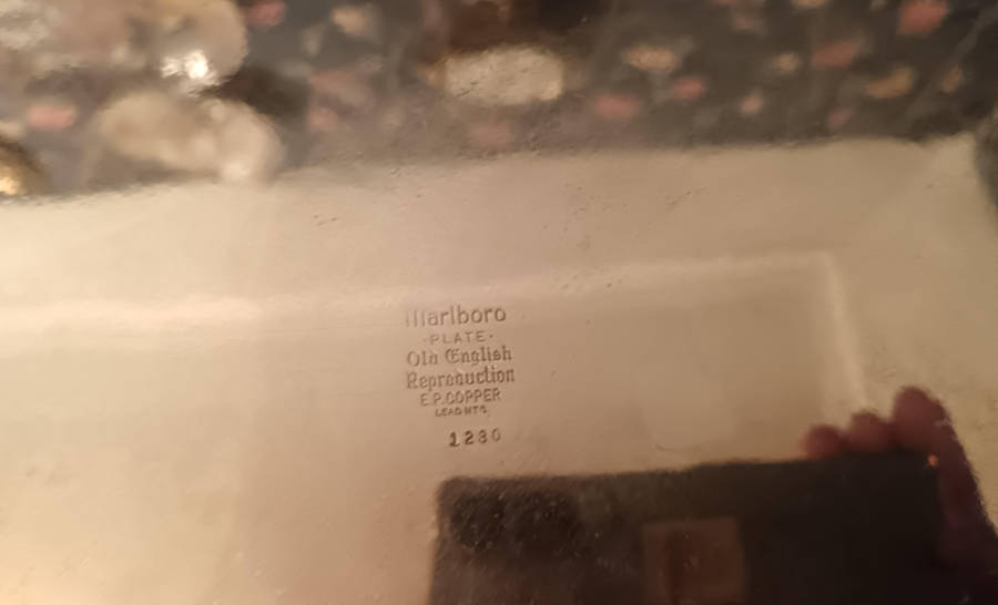 Malboro Plate Old English Reproduction Tray with Handles