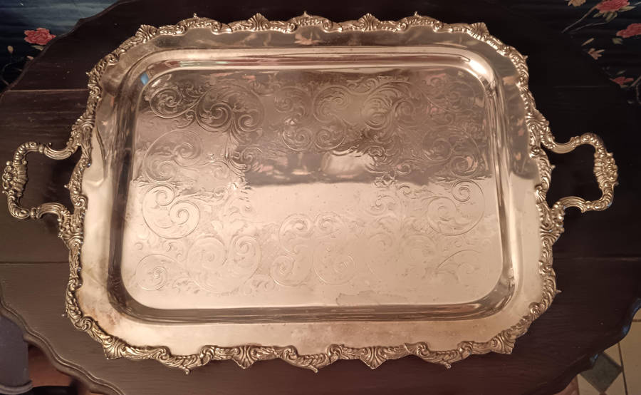 Malboro Plate Old English Reproduction Tray with Handles