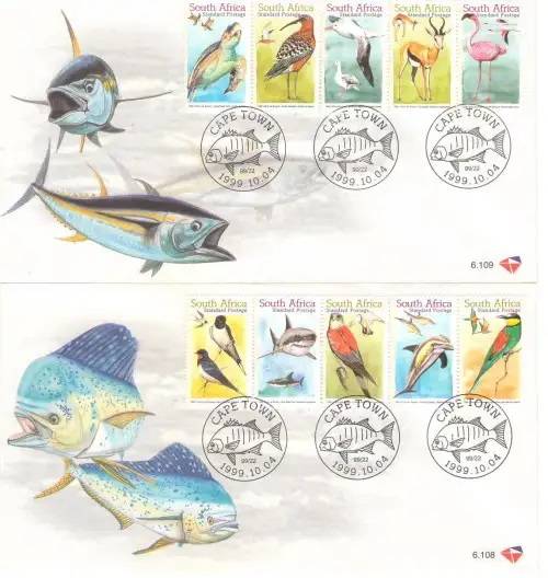 RSA 1999: OFFICIAL FDC 6.108 and 6.109 - MIGRATORY SPECIES OF S.A. SET