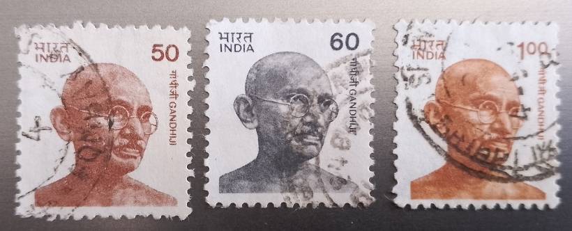 INDIA X3 GHANDI STAMPS