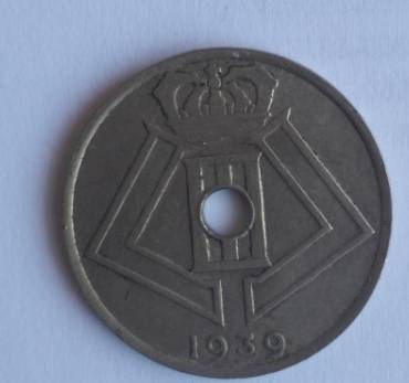 BELGIE/BELGIUM 25C -1939 COIN