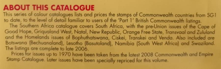 STANLEY GIBBONS CATALOGUE 2008 SOUTHERN AFRICA -NOT SEEN OFTEN
