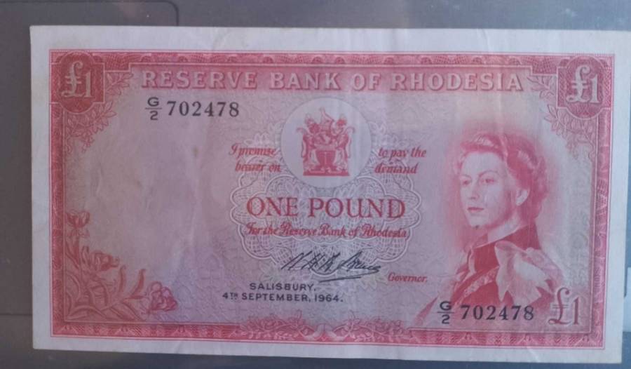rhodesia 1 pound bank note