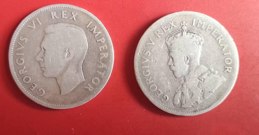UNION 2X 2 1/2 SHILLING 80% SILVER 1932/40 NOT COMMON