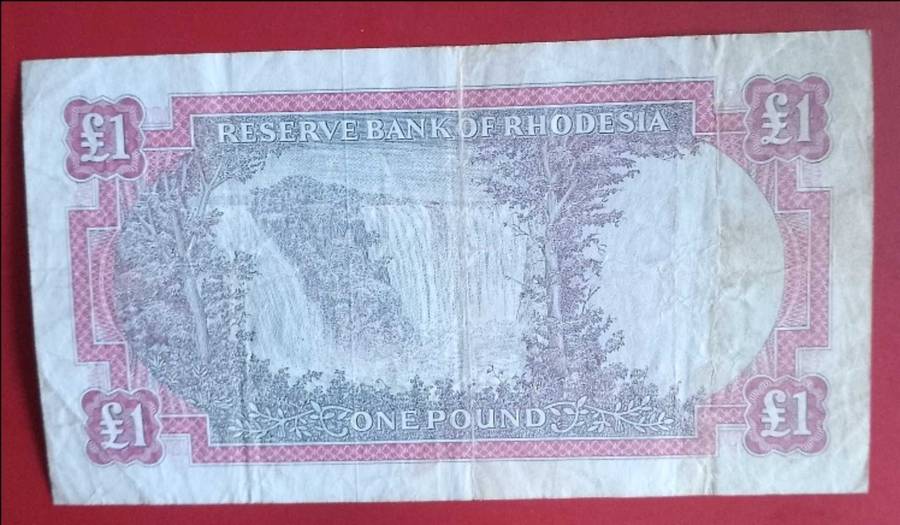 reserve bank of rhodesia 1 pound note 1968 not often seen(#k32-921756)