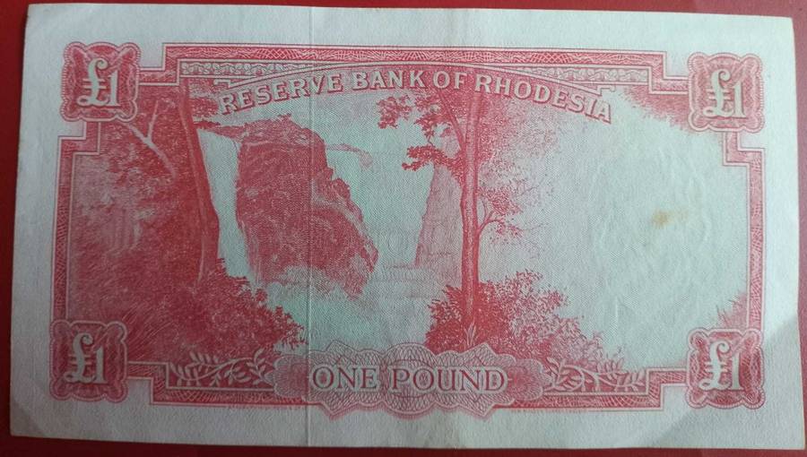 Reserve Bank of Rhodesia 1 pound note FINE 1964 not often seen(#G2-702481)