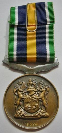 Full Size De Wet Medal Numbered at Back Uniface Suspender