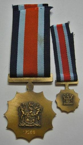 Full Size Military Merit Medal Numbered at Back w/ Ribbon Bar & Miniature Military Merit Medal