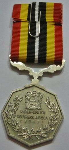 Full Size Southern Africa Medal Uniface Susp Short Grass Crisp Detail Matte Nr @ Back