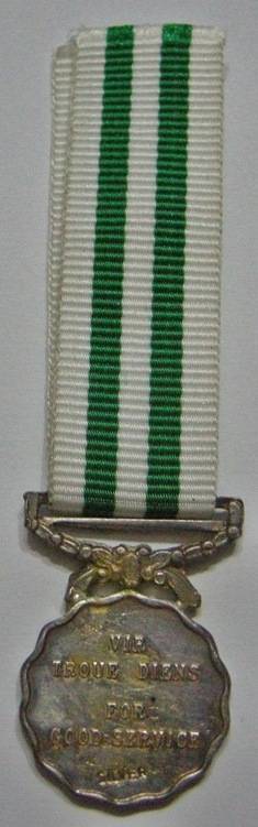 Miniature SADF Good Service Medal 20 Years Silver Marked Silver