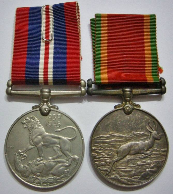 Full Size WWII Medal Pair Named to 175125 H. F. PRINGLE