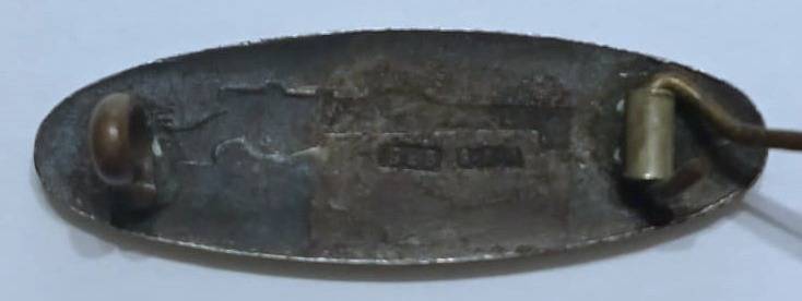 Silver Pass the Ammunition Pin Marked 925 SAM 36mm x 11mm