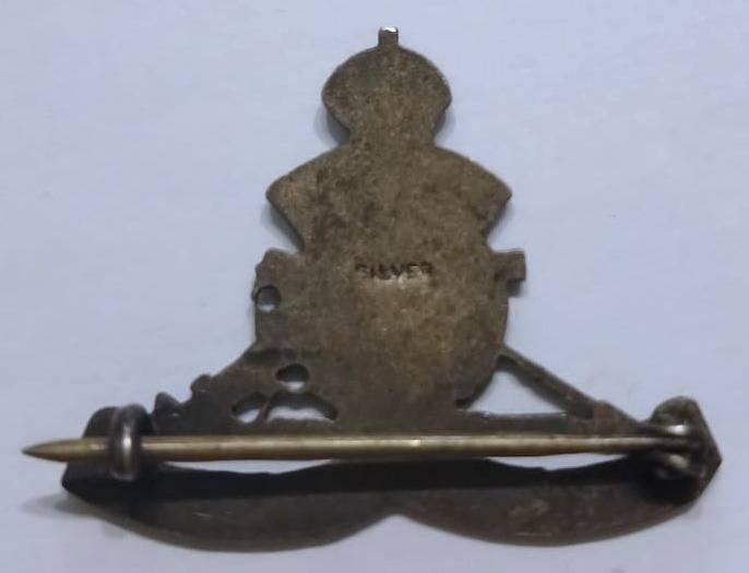 SA Artillery Silver & Enamel Sweetheart Brooch Marked Silver 37mm x 25mm