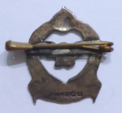 Silver SAAF / SALM Sweetheart Brooch Marked Silver 22mm x 23mm Pin Replaced w/ Safety Pin