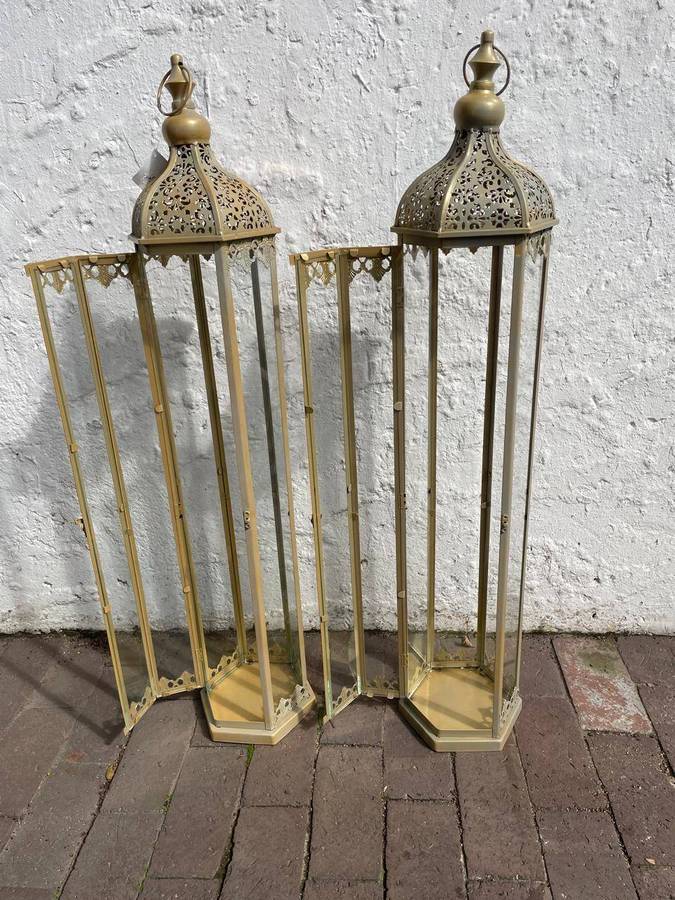 Pair of Large Brass Lanterns ( 100 cm High)