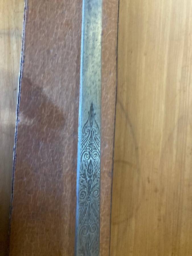 Vintage Sword on wooden base ( 107 cm )