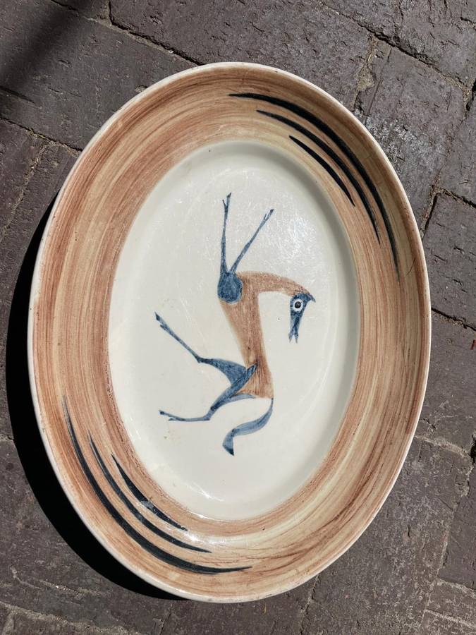 Clarice Cliff: John Armstrong for Clarice Cliff Bizarre. Chaldean Oval Platter ( 36,5 x 28,5)