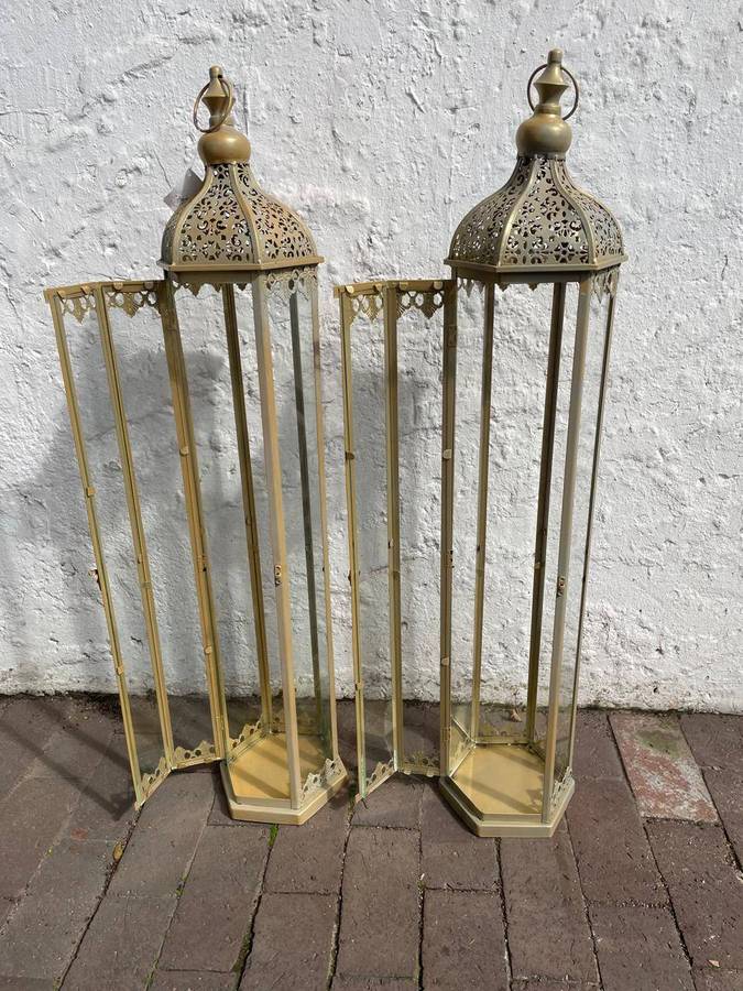 Pair of Large Brass Lanterns ( 100 cm High)