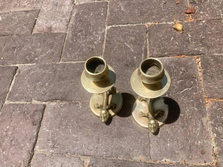 Pair of Brass Candelsticks ( 15 cm high)