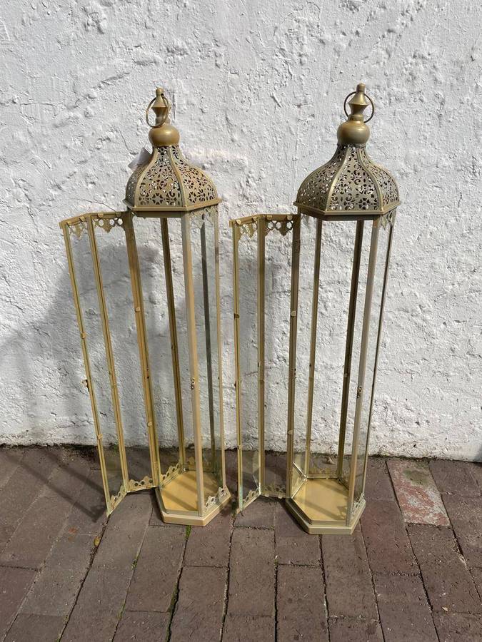 Pair of Large Brass Lanterns ( 100 cm High)