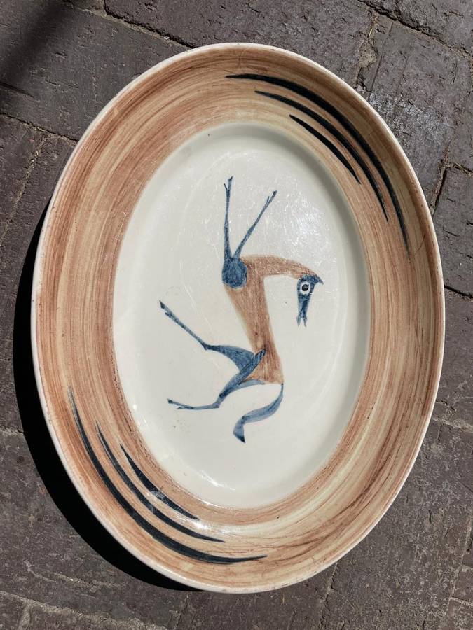Clarice Cliff: John Armstrong for Clarice Cliff Bizarre. Chaldean Oval Platter ( 36,5 x 28,5)