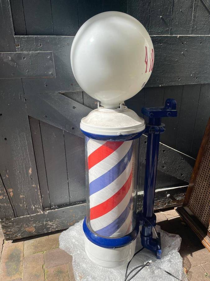 Rare Original Glass Barberpole circa 1920's (108cm)