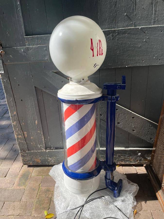 Rare Original Glass Barberpole circa 1920's (108cm)