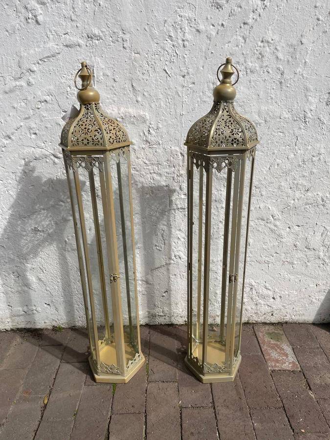 Pair of Large Brass Lanterns ( 100 cm High)