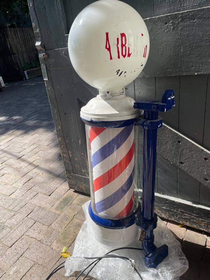 Rare Original Glass Barberpole circa 1920's (108cm)