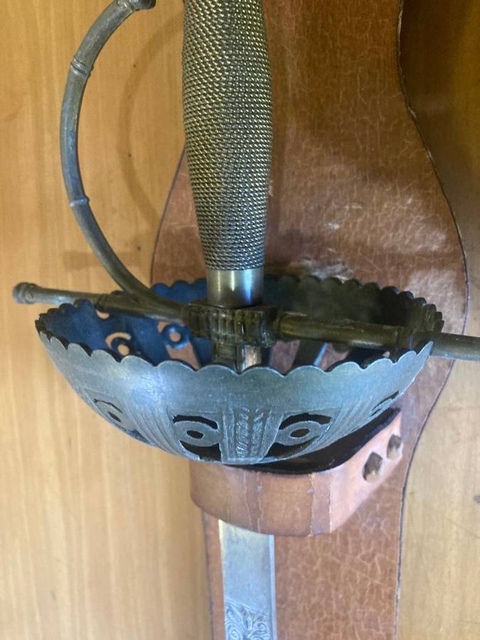 Vintage Sword on wooden base ( 107 cm )