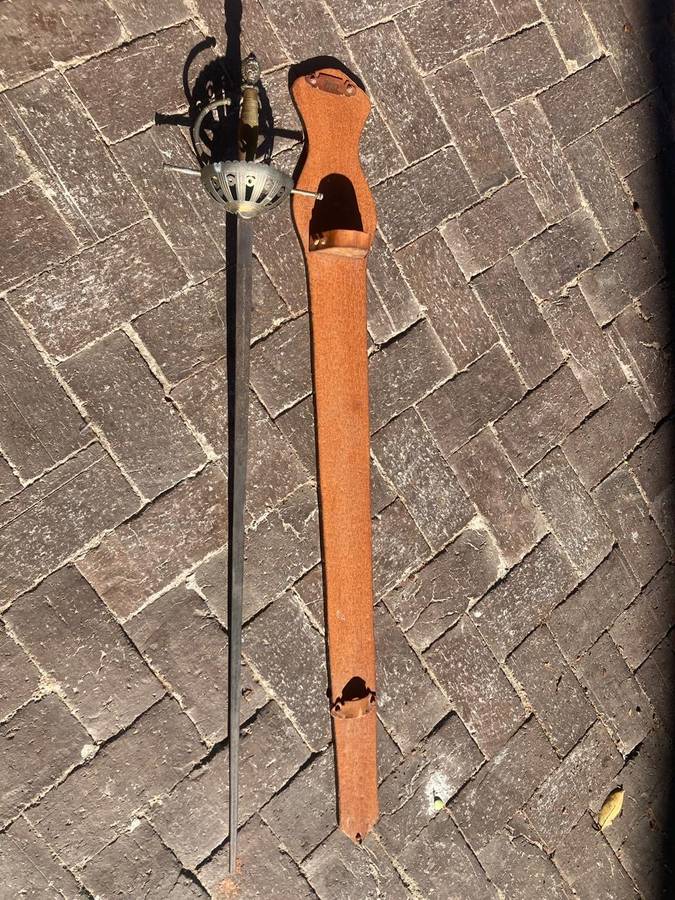 Vintage Sword on wooden base ( 107 cm )