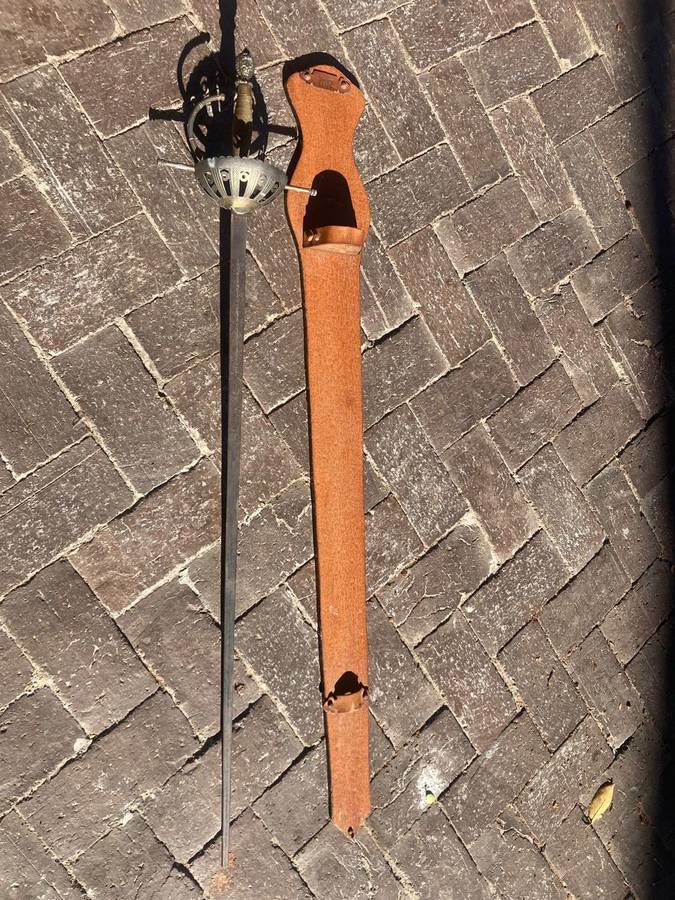 Vintage Sword on wooden base ( 107 cm )