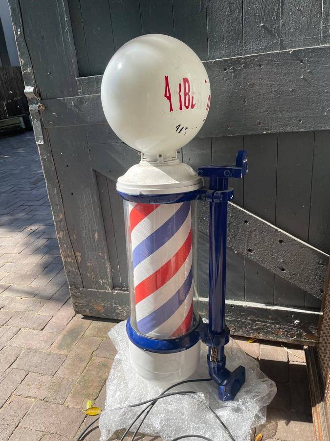 Rare Original Glass Barberpole circa 1920's (108cm)