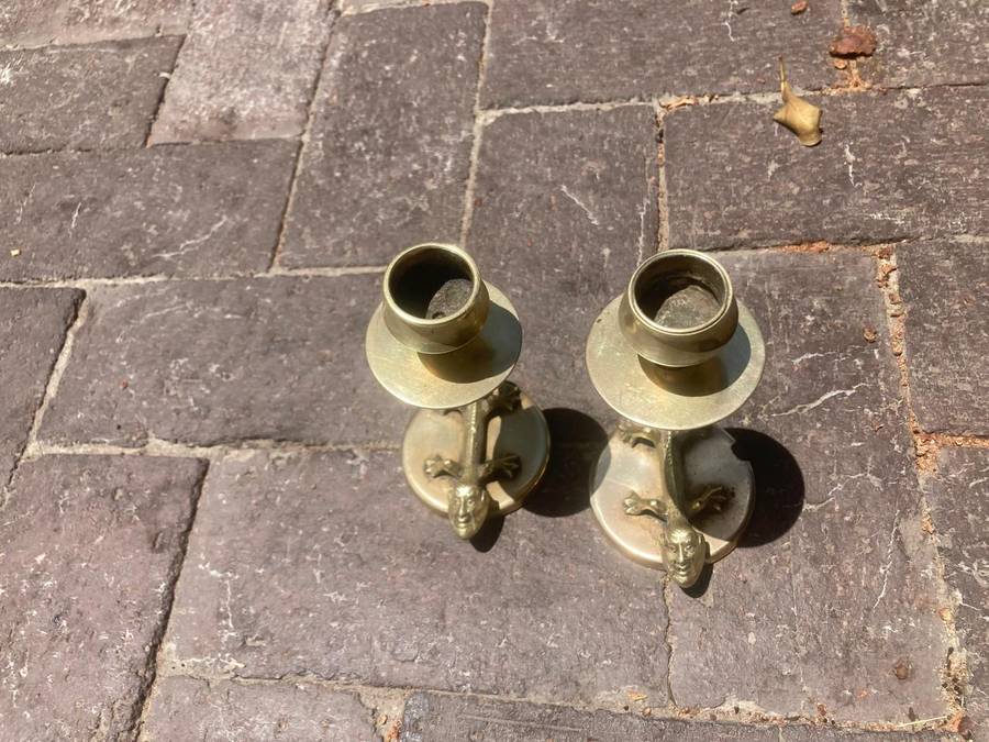 Pair of Brass Candelsticks ( 15 cm high)