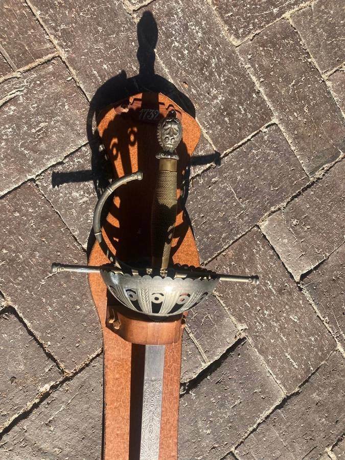 Vintage Sword on wooden base ( 107 cm )