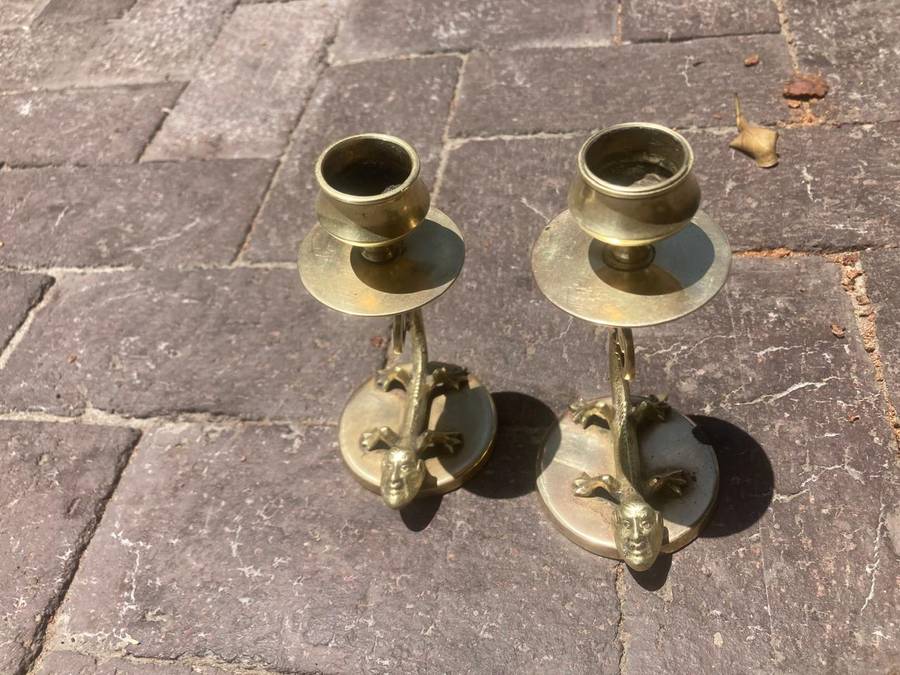 Pair of Brass Candelsticks ( 15 cm high)