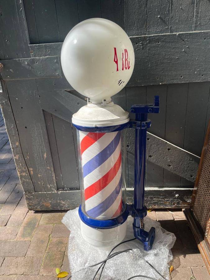 Rare Original Glass Barberpole circa 1920's (108cm)