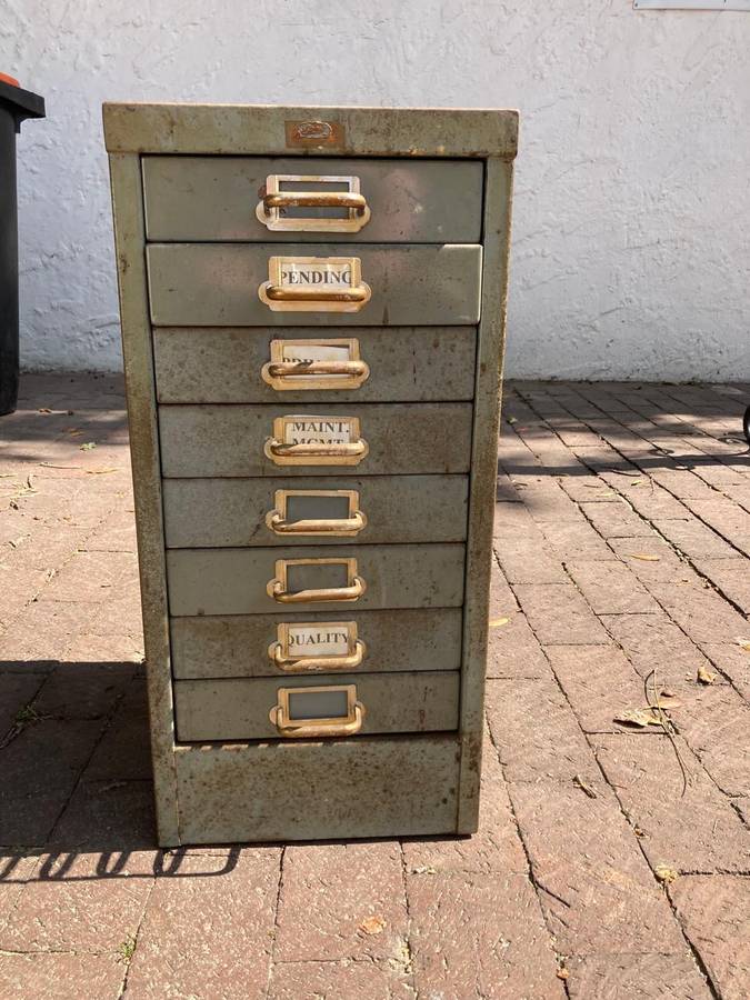 Vintage Metal Filing Cabinet ( 62 x 38 x 30 cm )